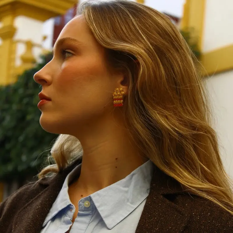 Pendientes Alamares Botón